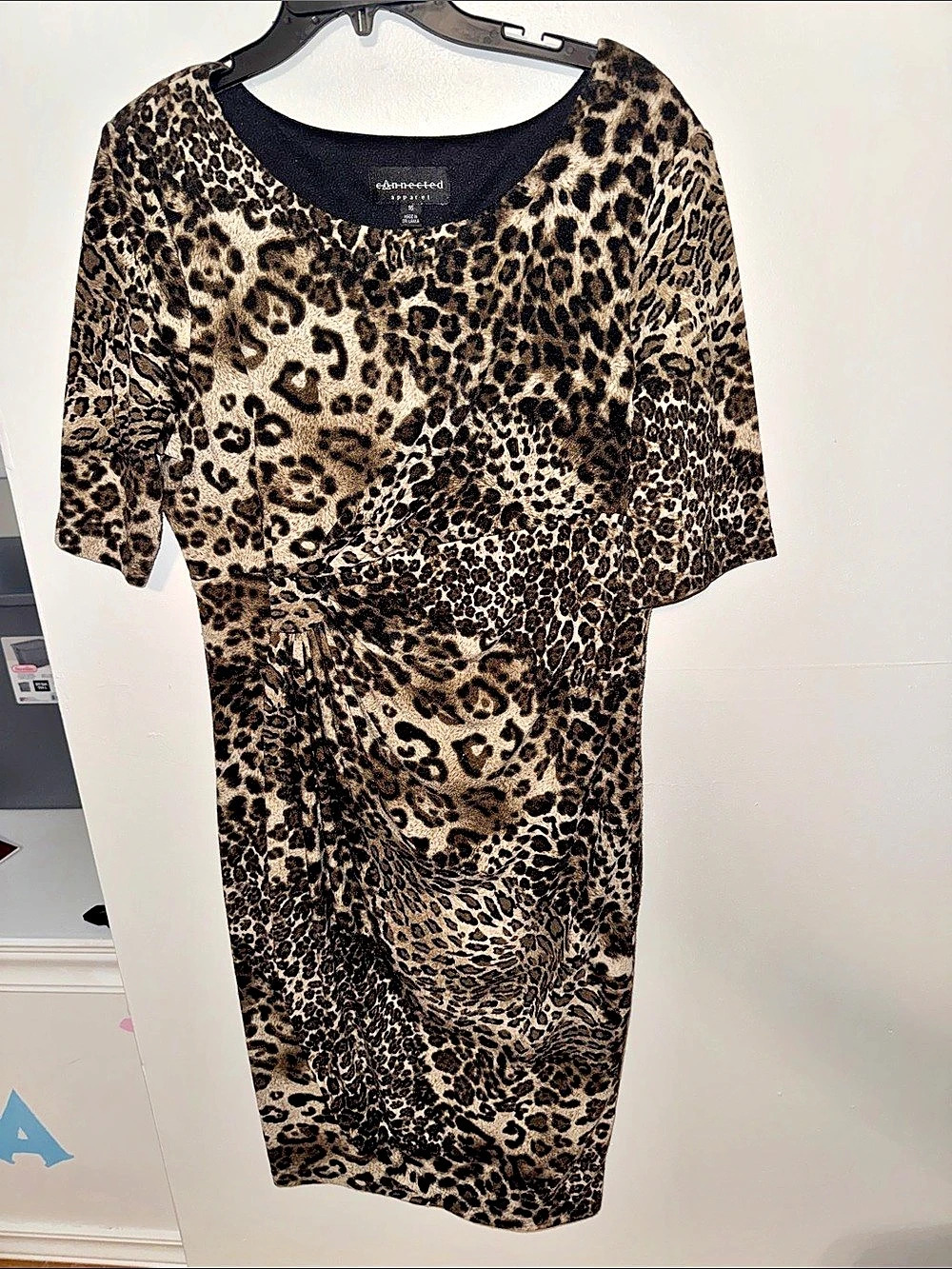 Connected Apparel Leopard Print Dress Like New Size 16